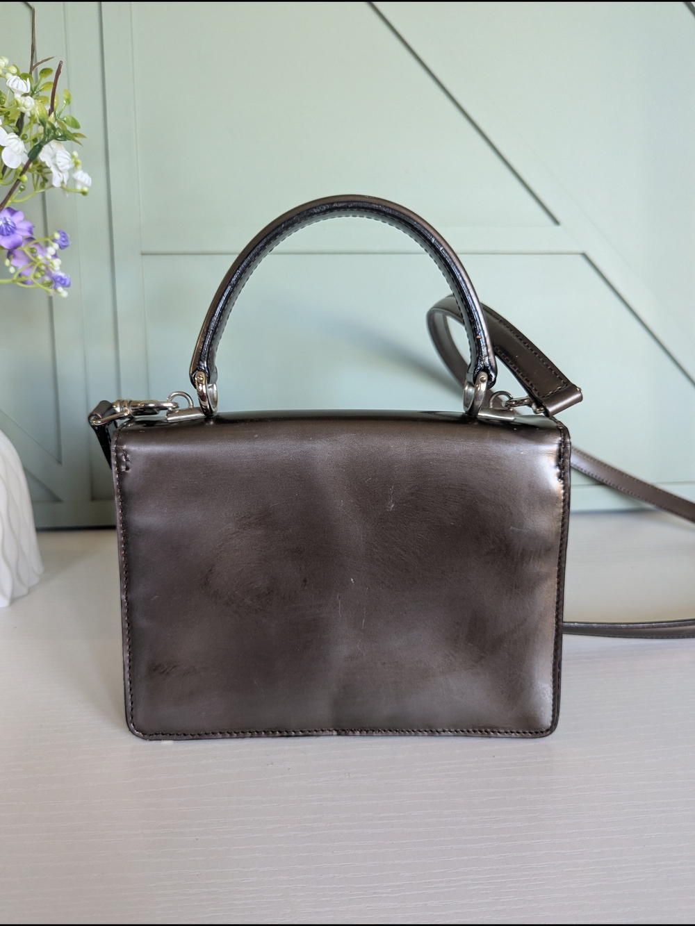 Gucci Metallic Brown Leather Top-Handle Bag - Picture 4 of 12